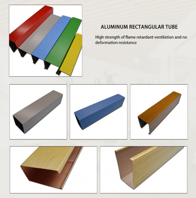 Panneaux de plafond en bois en métal de grain rectangulaires/revêtement composé en aluminium de panneau 