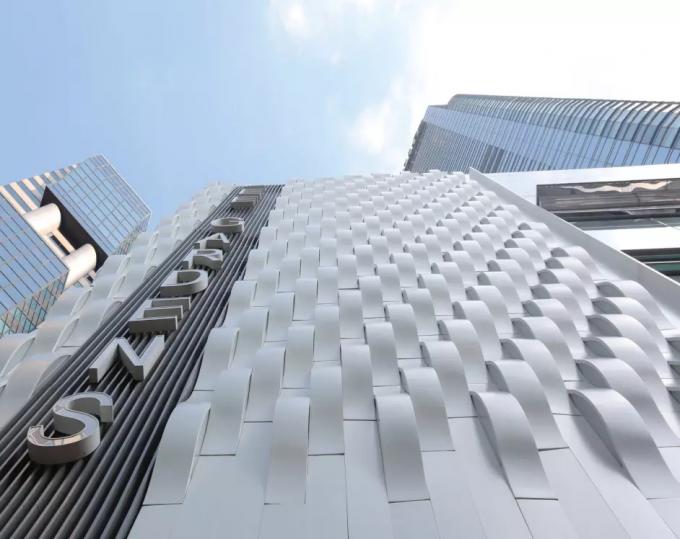 Panneau en aluminium perforé de placage de PVDF, panneau composé en aluminium de construction de conception de façade