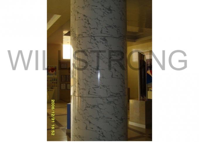 Revêtement circulaire en aluminium de colonne de mur rideau de panneau de modèle de marbre de PVDF